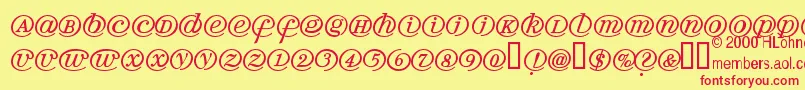 Czcionka Arrobath – czerwone czcionki na żółtym tle