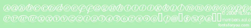 Czcionka Arrobath – białe czcionki na zielonym tle
