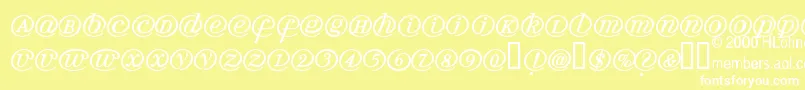 Arrobath-fontti – valkoiset fontit keltaisella taustalla