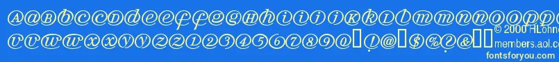 Arrobath-fontti – keltaiset fontit sinisellä taustalla