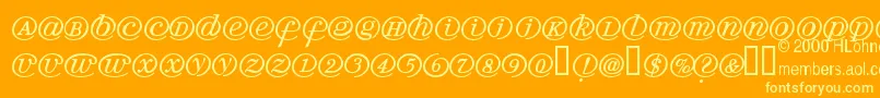 Arrobath-fontti – keltaiset fontit oranssilla taustalla