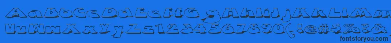 ZDabbleDown Font – Black Fonts on Blue Background