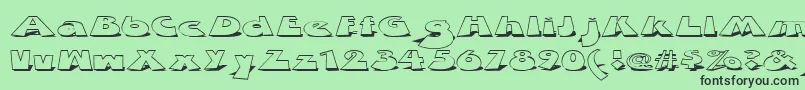 ZDabbleDown Font – Black Fonts on Green Background