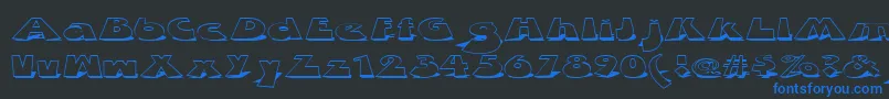 ZDabbleDown Font – Blue Fonts on Black Background