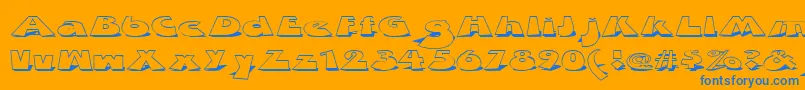 ZDabbleDown Font – Blue Fonts on Orange Background
