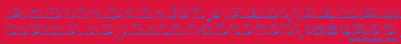 ZDabbleDown Font – Blue Fonts on Red Background