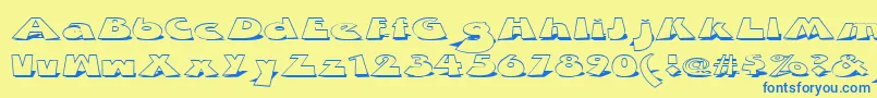 Шрифт ZDabbleDown – синие шрифты на жёлтом фоне