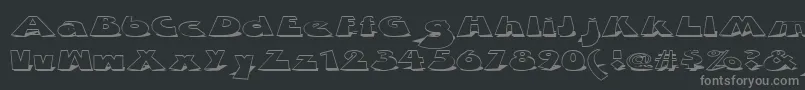 ZDabbleDown-fontti – harmaat kirjasimet mustalla taustalla