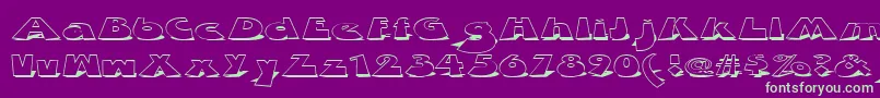 ZDabbleDown Font – Green Fonts on Purple Background