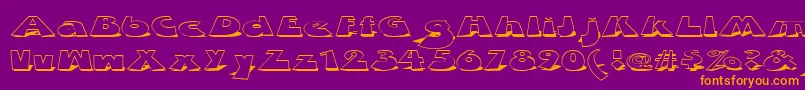 フォントZDabbleDown – 紫色の背景にオレンジのフォント