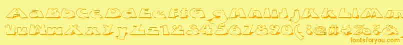 ZDabbleDown Font – Orange Fonts on Yellow Background
