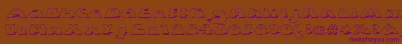 ZDabbleDown Font – Purple Fonts on Brown Background