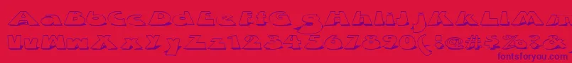 Fonte ZDabbleDown – fontes roxas em um fundo vermelho