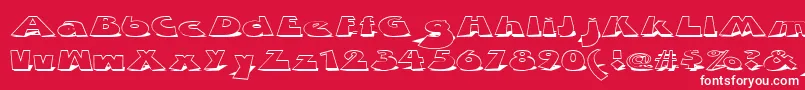 フォントZDabbleDown – 赤い背景に白い文字