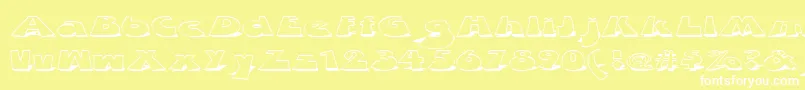 Czcionka ZDabbleDown – białe czcionki na żółtym tle