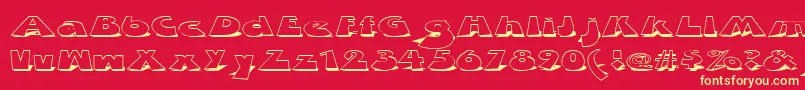 ZDabbleDown Font – Yellow Fonts on Red Background