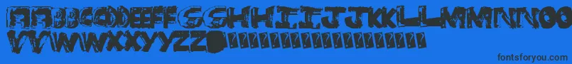 Czcionka Bangtime – czarne czcionki na niebieskim tle