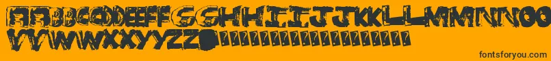 Bangtime-Schriftart – Schwarze Schriften auf orangefarbenem Hintergrund
