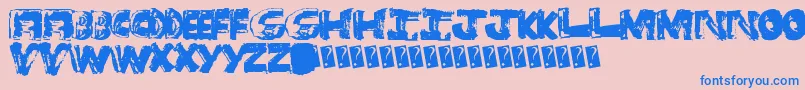 Bangtime-Schriftart – Blaue Schriften auf rosa Hintergrund