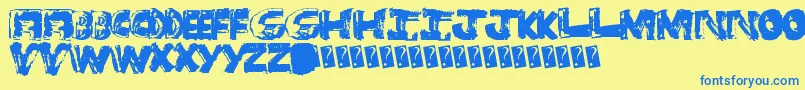 Bangtime Font – Blue Fonts on Yellow Background