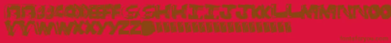 Bangtime Font – Brown Fonts on Red Background