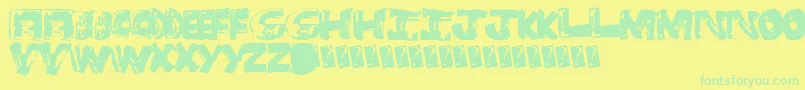Bangtime-fontti – vihreät fontit keltaisella taustalla