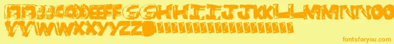 Czcionka Bangtime – pomarańczowe czcionki na żółtym tle