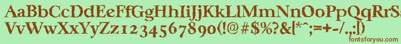 Шрифт CasablancarandomBold – коричневые шрифты на зелёном фоне