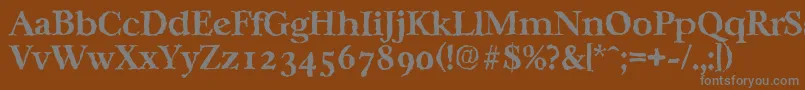 CasablancarandomBold-fontti – harmaat kirjasimet ruskealla taustalla
