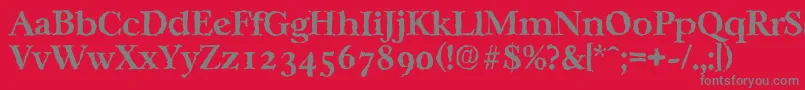 フォントCasablancarandomBold – 赤い背景に灰色の文字