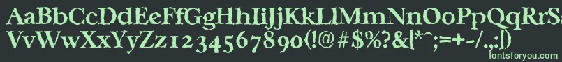 フォントCasablancarandomBold – 黒い背景に緑の文字