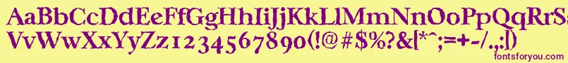 Шрифт CasablancarandomBold – фиолетовые шрифты на жёлтом фоне