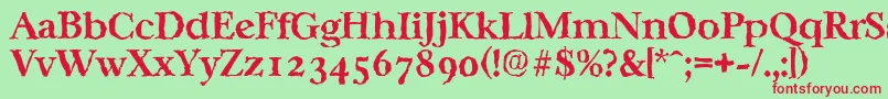 Шрифт CasablancarandomBold – красные шрифты на зелёном фоне