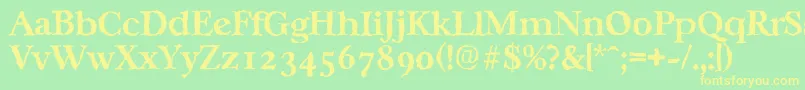 CasablancarandomBold Font – Yellow Fonts on Green Background