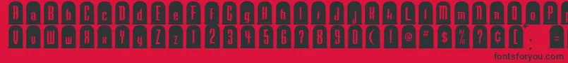 TombstoneRegular Font – Black Fonts on Red Background