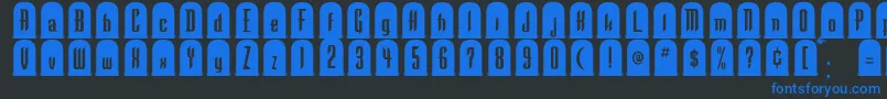 TombstoneRegular Font – Blue Fonts on Black Background