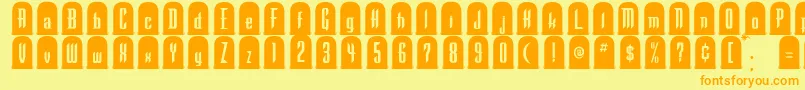 TombstoneRegular Font – Orange Fonts on Yellow Background