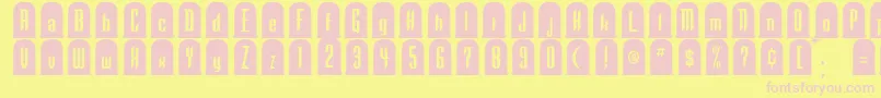 TombstoneRegular Font – Pink Fonts on Yellow Background