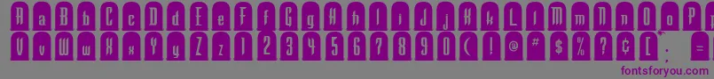 TombstoneRegular Font – Purple Fonts on Gray Background