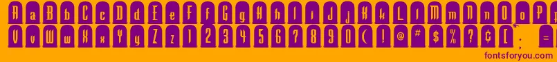 TombstoneRegular Font – Purple Fonts on Orange Background