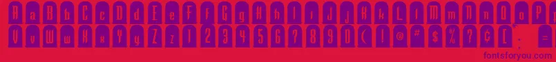 TombstoneRegular Font – Purple Fonts on Red Background