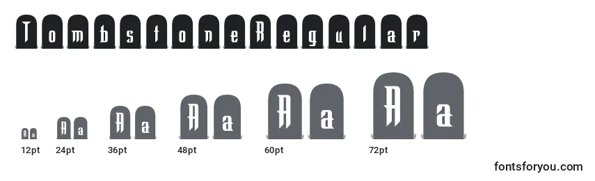 TombstoneRegular Font Sizes