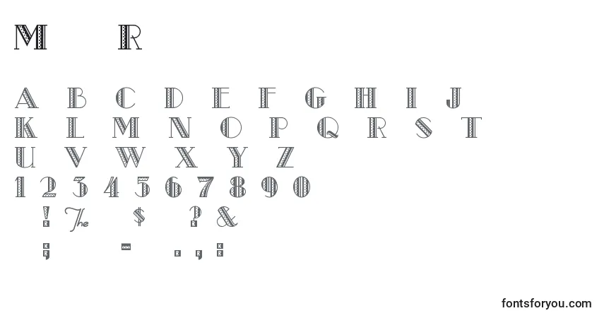Czcionka MetroRetro – alfabet, cyfry, specjalne znaki