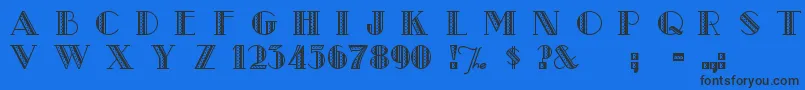 MetroRetro Font – Black Fonts on Blue Background