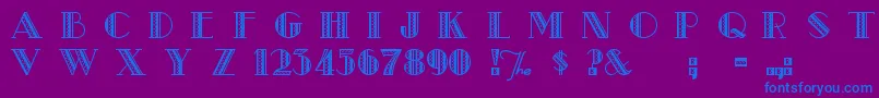 MetroRetro Font – Blue Fonts on Purple Background