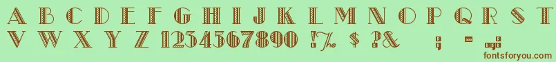 MetroRetro Font – Brown Fonts on Green Background