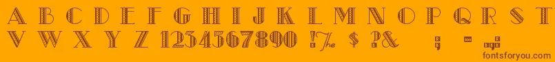 MetroRetro Font – Brown Fonts on Orange Background