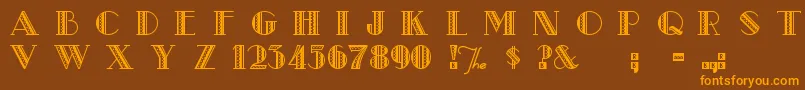 MetroRetro Font – Orange Fonts on Brown Background