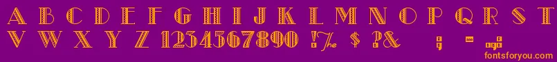 MetroRetro Font – Orange Fonts on Purple Background