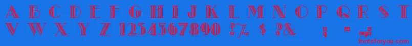 MetroRetro Font – Red Fonts on Blue Background